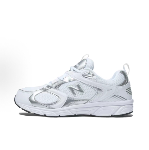 New Balance 408 fabric retro sports shock-absorbing, anti-slip, wear-resistant, breathable low-top casual shoes for men and women, white and grey