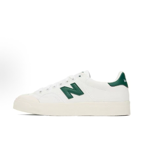 New Balance NB 100 fabric, comfortable and versatile white sneakers, low-top sneakers for both men and women, white and green