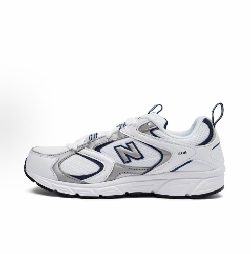 New Balance 408 fabric retro sports shock-absorbing, anti-slip, wear-resistant, breathable low-top casual shoes for men and women, white and grey