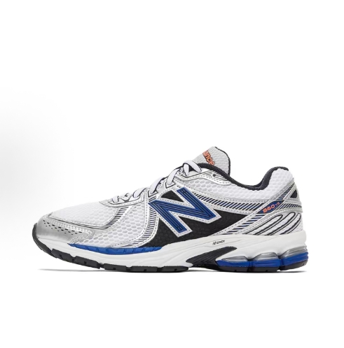 New Balance 860 v2 Millennial style Spring and Summer Comfortable, versatile, breathable, lightweight, wrapping, low-top running shoes for men and women, black and silver, D-width