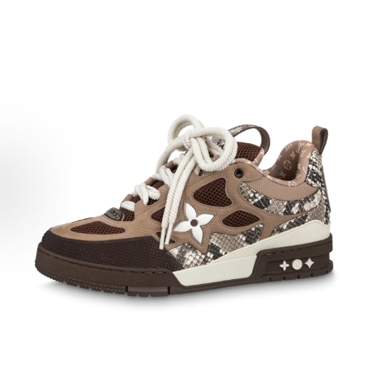 LOUIS VUITTON Skate Lace-up low-top Low-top Fashion Skate for men and women in brown