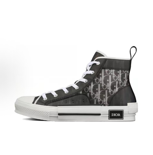 DIOR B23 oblique Comfortable, Casual, Anti-slip, Wear-resistant, breathable High-top Canvas shoes for men and women in White