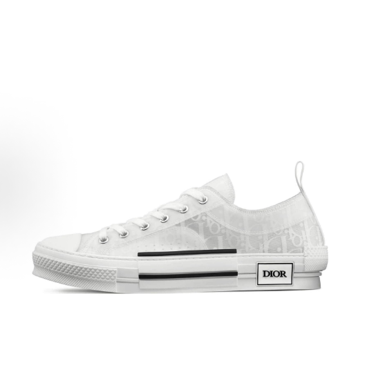 DIOR B23 transparent material logo, fashionable, anti-slip, lightweight, low-top running shoes for men and women, white