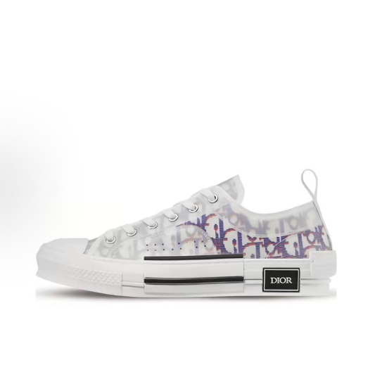 DIOR B23 transparent material logo, fashionable, anti-slip, lightweight, low-top running shoes for men and women, white