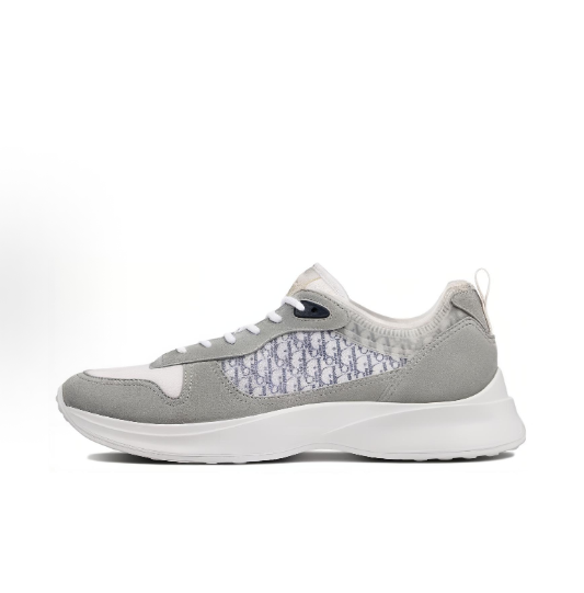 DIOR B25 Runner Fabric Lace-up Anti-slip Low-top Casual Shoes for Men and women, Grey
