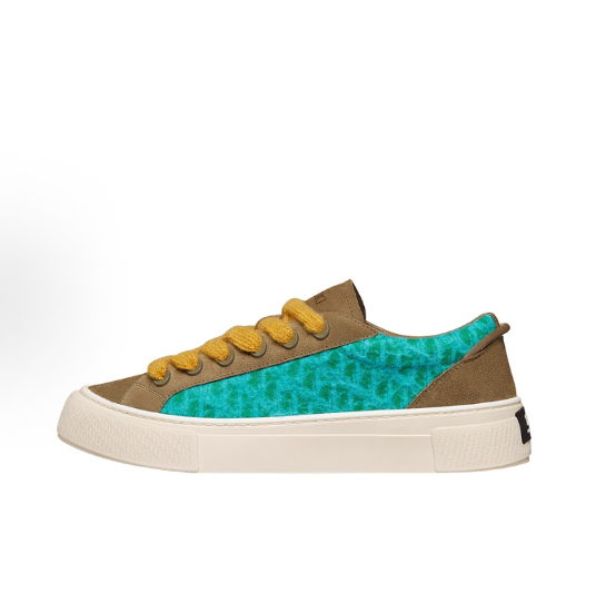 DIOR B33 thick-soled round-toe lace-up low-top fashion sneakers for men and women in blue and white