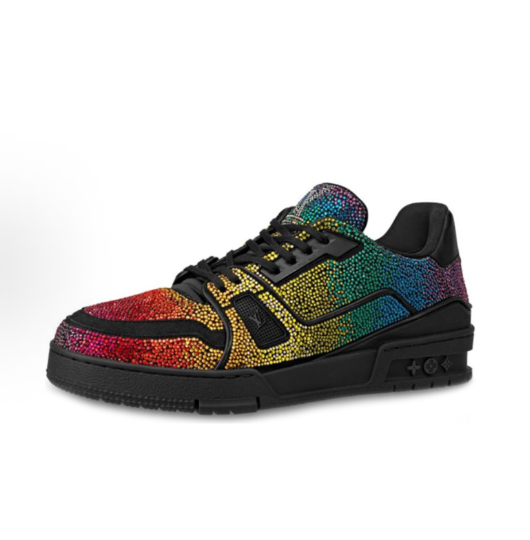 LOUIS VUITTON Trainer Colorful Diamond Low-top Fashion Sneakers for Men and women in Black