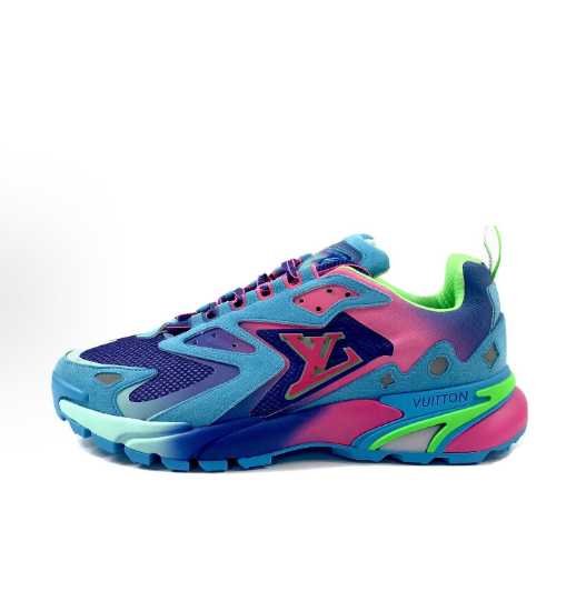 LOUIS VUITTON Runner Tatic mesh fabric fashionable and durable low-top casual shoes for men and women in white and grey