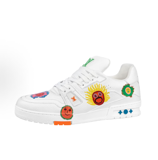 Yayoi Kusama x LOUIS VUITTON Trainer Cowhide low-top Lace-up Low-top fashion sneakers, White for both men and women