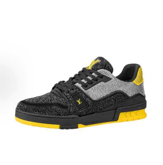 LOUIS VUITTON Trainer Colorful Diamond Low-top Fashion Sneakers for Men and women in Black