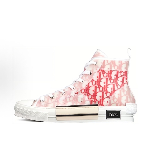 DIOR B23 oblique Comfortable, Casual, Anti-slip, Wear-resistant, breathable High-top Canvas shoes for men and women in White