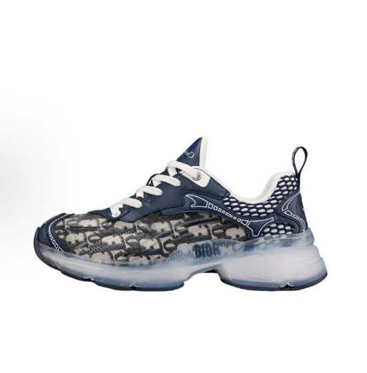 DIOR Vibe Checkered mesh fabric tie anti-slip, wear-resistant, lightweight, low-top casual shoes for women, white