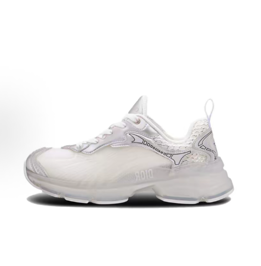 DIOR Vibe Checkered mesh fabric tie anti-slip, wear-resistant, lightweight, low-top casual shoes for women, white