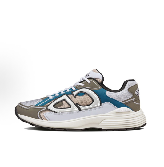 DIOR B30 CD shoes, fabric mesh logo, shock-absorbing, anti-slip, wear-resistant, breathable, low-top casual shoes for men and women, white and blue