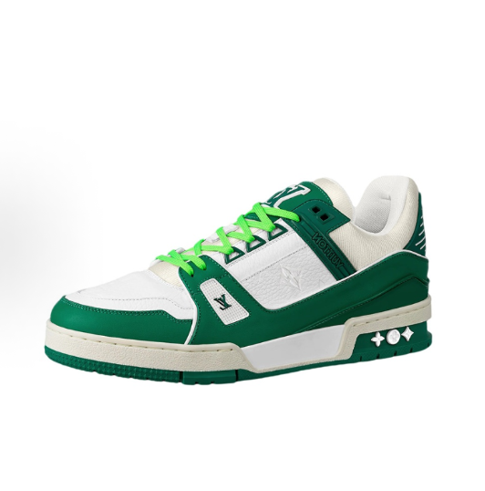 LOUIS VUITTON Trainer Classic logo Printed Grated Calfskin low-top Sneakers for Men and women in black