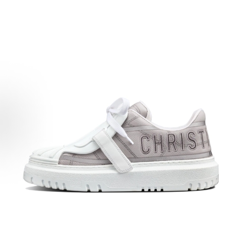 DIOR Dior-ID Shell shoes Round toe Low-top sneakers for women in white and blue