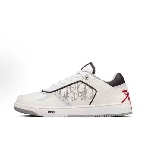 DIOR B27 Low 'Dior Oblique Galaxy cowhide fabric logo print low-top sneakers in grey and white for both men and women