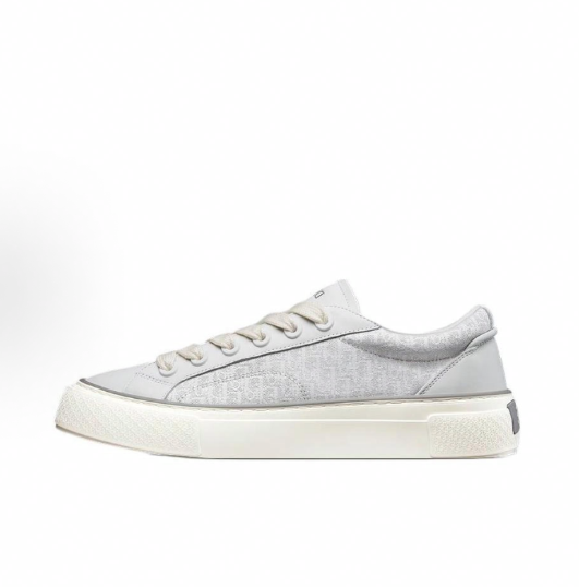 DIOR B33 thick-soled round-toe lace-up low-top fashion sneakers for men and women in blue and white