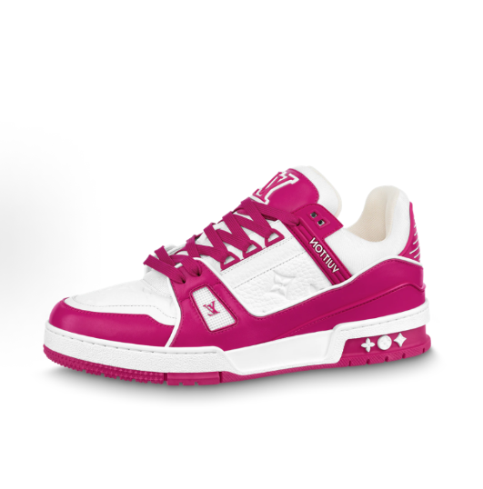 LOUIS VUITTON Trainer Classic logo Printed Grated Calfskin low-top Sneakers for Men and women in black