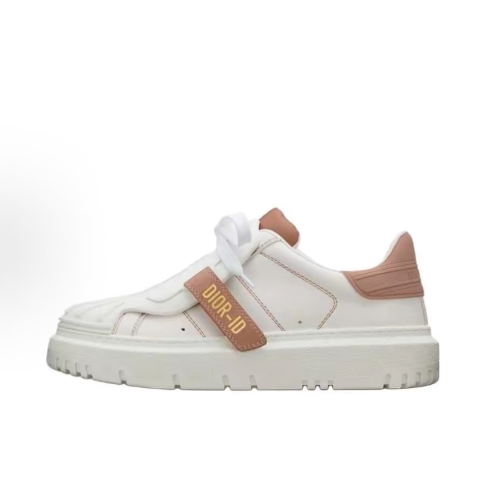 DIOR Dior-ID shell shoes, cowhide early spring logo, low-top fashion board shoes for women, milk tea color