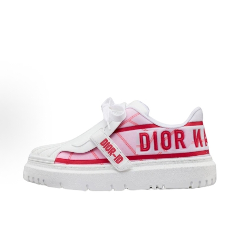 DIOR Dior-ID Shell shoes Round toe Low-top sneakers for women in white and blue