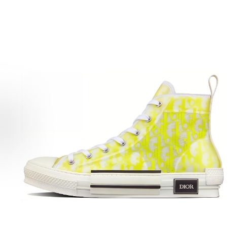 DIOR B23 oblique Comfortable, Casual, Anti-slip, Wear-resistant, breathable High-top Canvas shoes for men and women in White