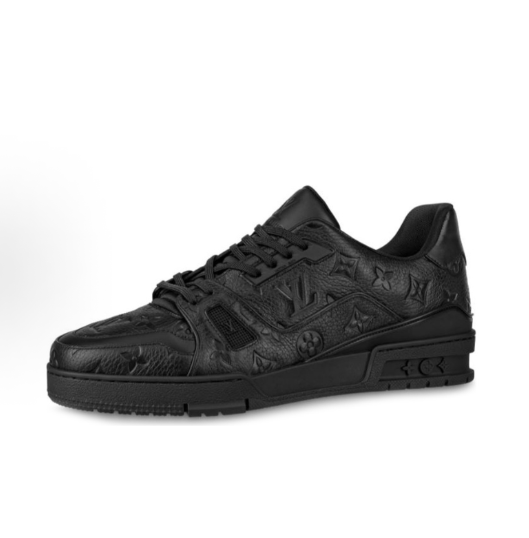 LOUIS VUITTON Trainer Classic logo Printed Grated Calfskin low-top Sneakers for Men and women in black