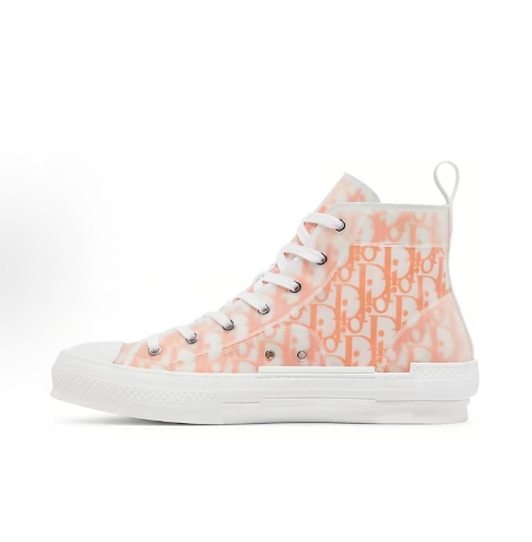 DIOR B23 oblique Comfortable, Casual, Anti-slip, Wear-resistant, breathable High-top Canvas shoes for men and women in White