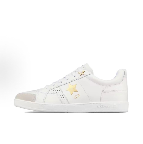 DIOR Star thick-soled shoes CD logo Low-top lace-up low-top fashion board shoes for women in white