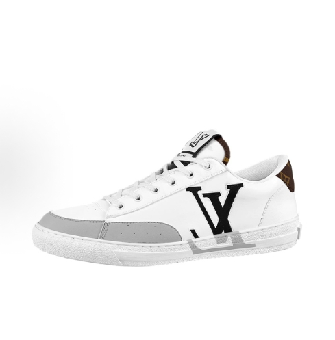 LOUIS VUITTON Charlie Leather lace-up flat lightweight low-top sneakers for men and women, white