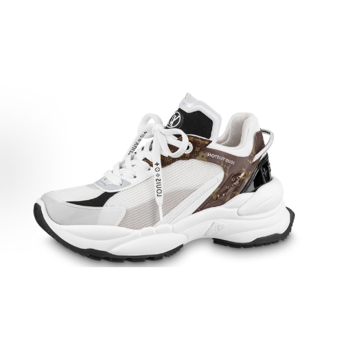LOUIS VUITTON Run 55 Comfortable Lace-up Durable Low-top Casual Shoes for Women in white and Brown