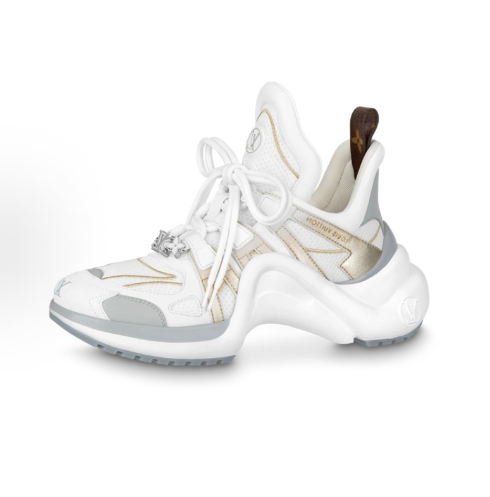 LOUIS VUITTON Archlight cowhide fabric lace-up low-top sports casual shoes for women in blue