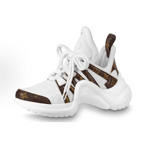 LOUIS VUITTON Archlight  cowhide fabric lace-up low-top sports casual shoes for women in blue