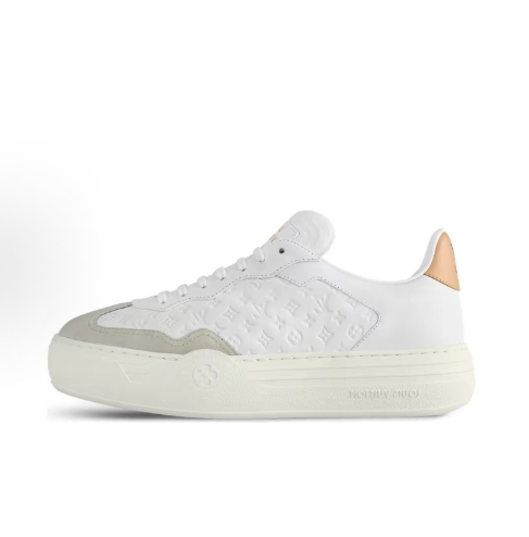 LOUIS VUITTON Groovy leather round-toe thick-soled lace-up low-top sneakers for women in brown