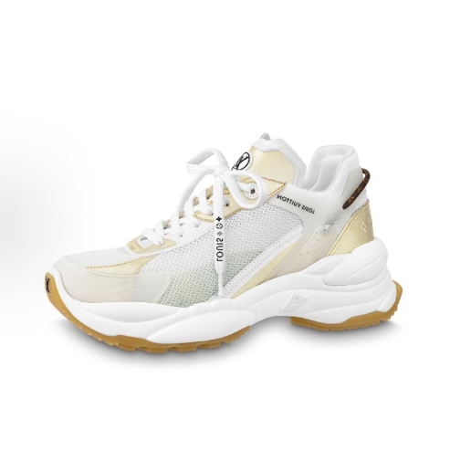 LOUIS VUITTON Run 55 Comfortable Lace-up Durable Low-top Casual Shoes for Women in white and Brown