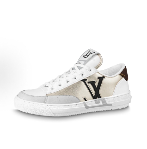 LOUIS VUITTON Charlie Leather lace-up flat lightweight low-top sneakers for men and women, white
