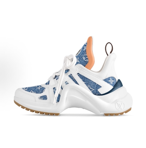 LOUIS VUITTON Archlight  cowhide fabric lace-up low-top sports casual shoes for women in blue