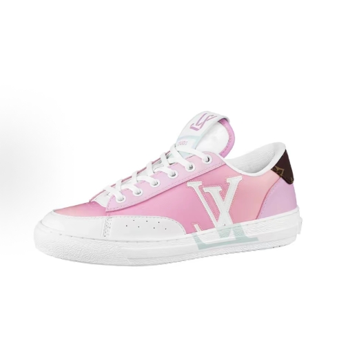 LOUIS VUITTON Charlie Leather lace-up flat lightweight low-top sneakers for men and women, white