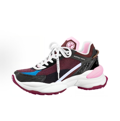 LOUIS VUITTON Run 55 Comfortable Lace-up Durable Low-top Casual Shoes for Women in white and Brown