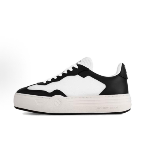 LOUIS VUITTON Groovy leather round-toe thick-soled lace-up low-top sneakers for women in brown