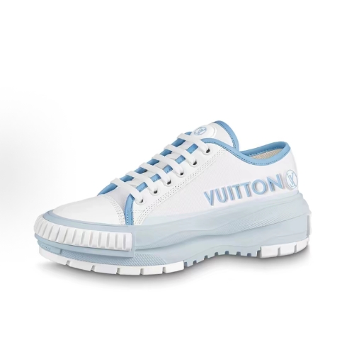 LOUIS VUITTON Squad leather fashion round-toe low-top thick-soled shoes for women, light blue