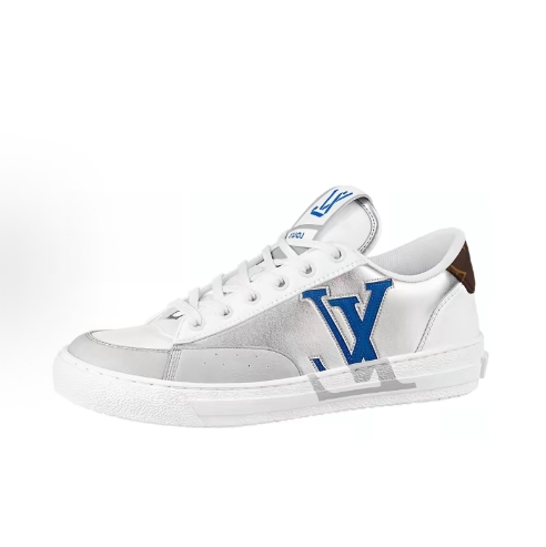 LOUIS VUITTON Charlie Leather lace-up flat lightweight low-top sneakers for men and women, white