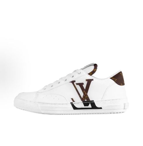 LOUIS VUITTON Charlie Leather lace-up flat lightweight low-top sneakers for men and women, white