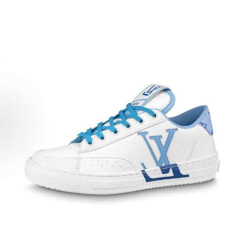 LOUIS VUITTON Charlie Leather lace-up flat lightweight low-top sneakers for men and women, white