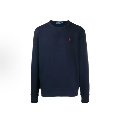 Polo Ralph Lauren solid-color Logo embroidered pullover long-sleeved sweatshirt for men and women, white