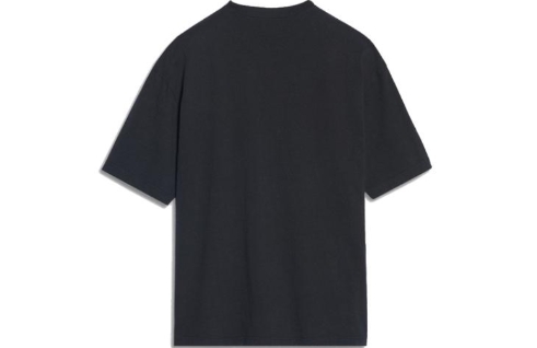 A Balenciaga short-sleeved T-shirt with a lock Logo and letter print on the chest, black for men and women