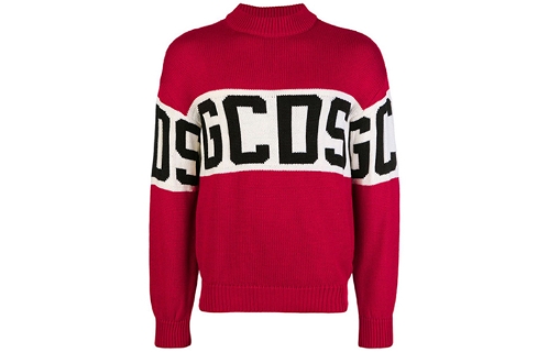 GCDS classic letter logo woolen sweater, black for both men and women