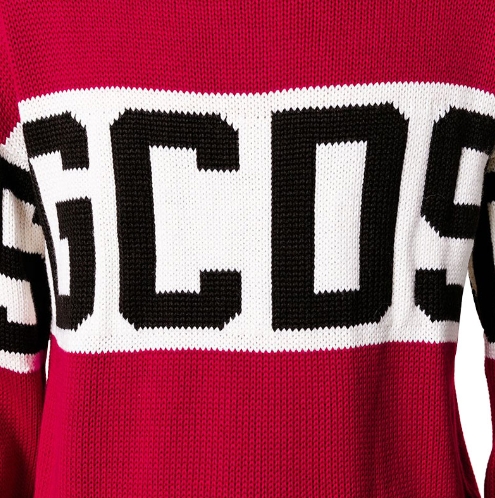GCDS classic letter logo woolen sweater, black for both men and women