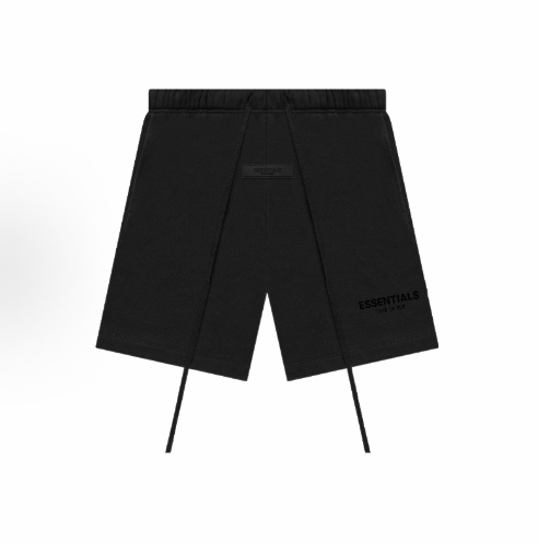 Fear of God Essentials SS22 Stretch Limo Letter Logo Printed Flocked Sport American Heavyweight Casual Shorts, Men and women Black style >