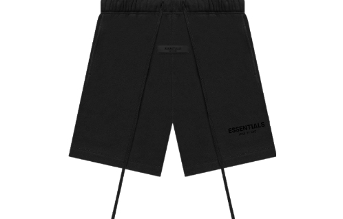 Fear of God Essentials SS22 Stretch Limo Letter Logo Printed Flocked Sport American Heavyweight Casual Shorts, Men and women Black style >